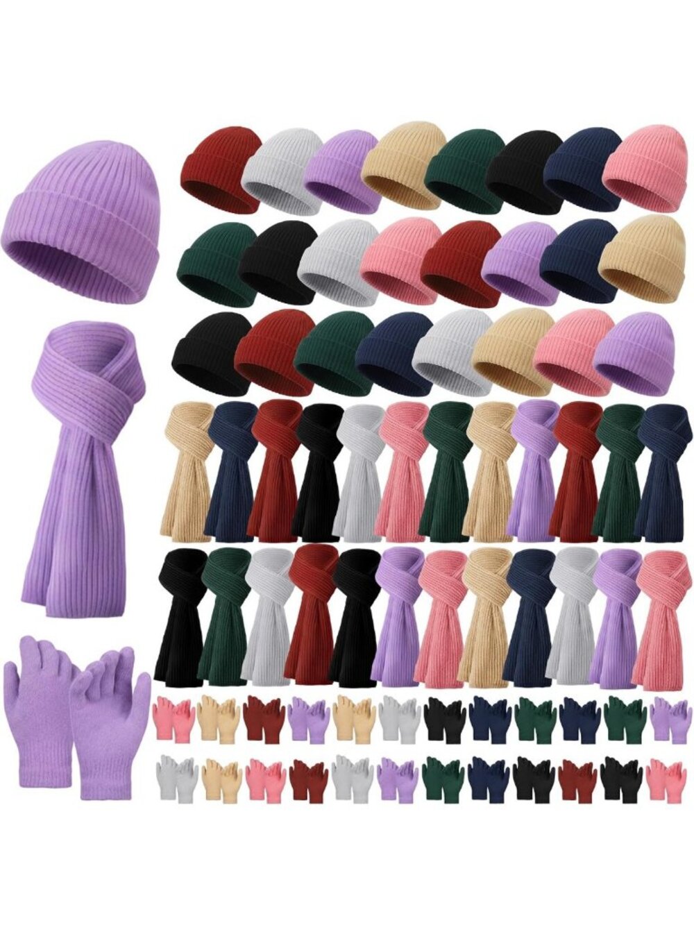 Cozy Winter Beanie, Scarf & Touchscreen Gloves Set - Perfect for Charity Gifts!